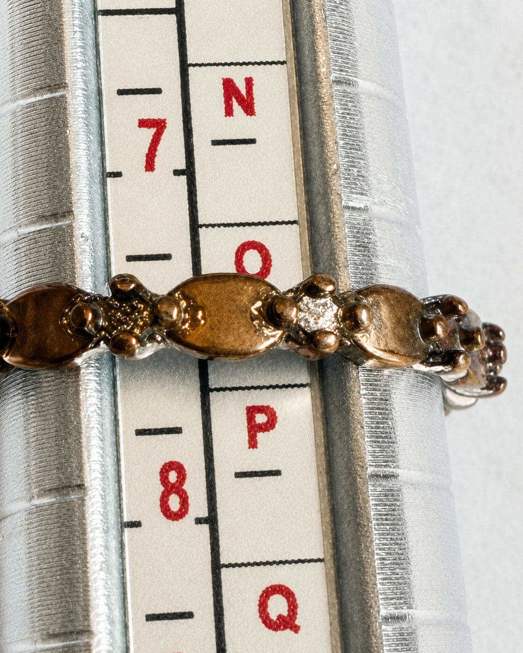 Antique Brass Tone Leaf Berry Vine Eternity Band Ring Size 7.75