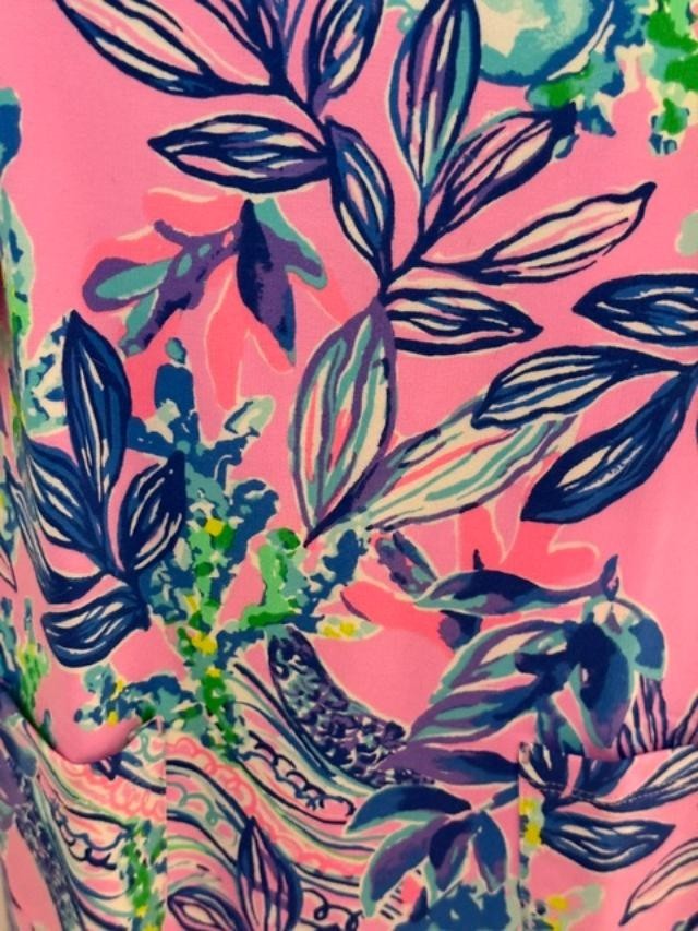 Lilly Pulitzer Girls XS 2-3 Pink Tropical Floral 3/4 Sleeve Dress NWOT