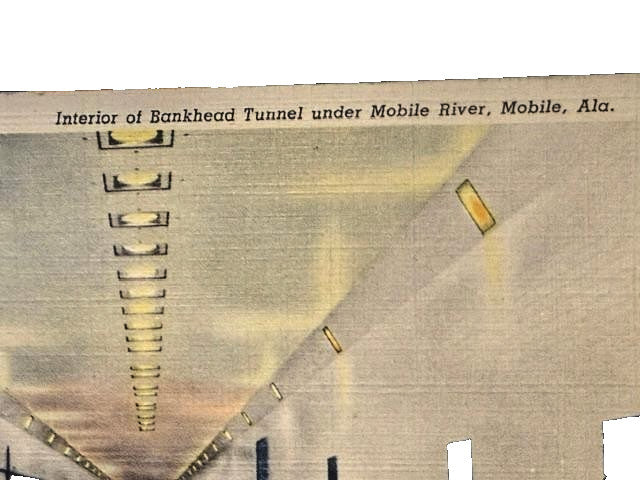 1930'S Interior Of Bankhead Tunnel Under Mobile River, Alabama Postcard