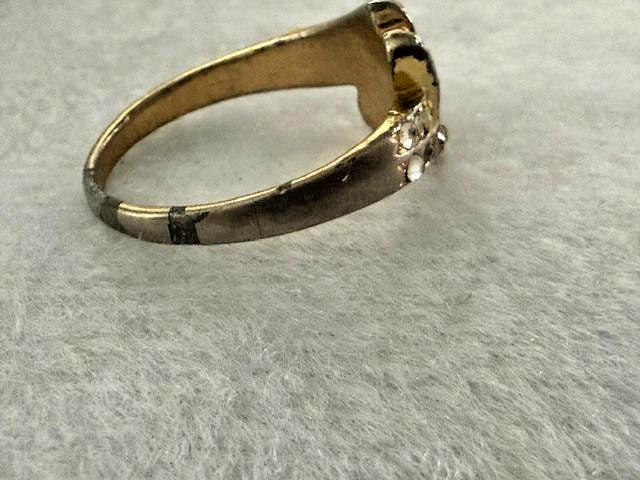 Gold Tone Clear Rhinestone Crisscross Knot Cocktail Ring Size 8.5