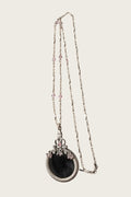 Vtg Pastel Pink Blue Rhinestone Magnifying Glass Jewelry Loupe Pendant Necklace