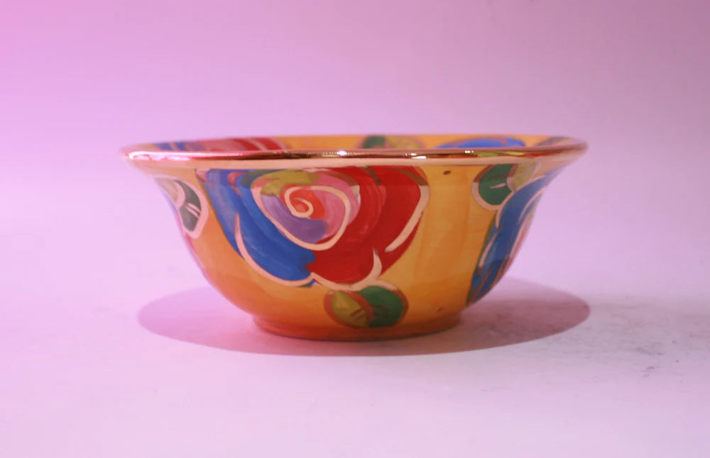 Cereal Bowl Gold New Rose Yellow