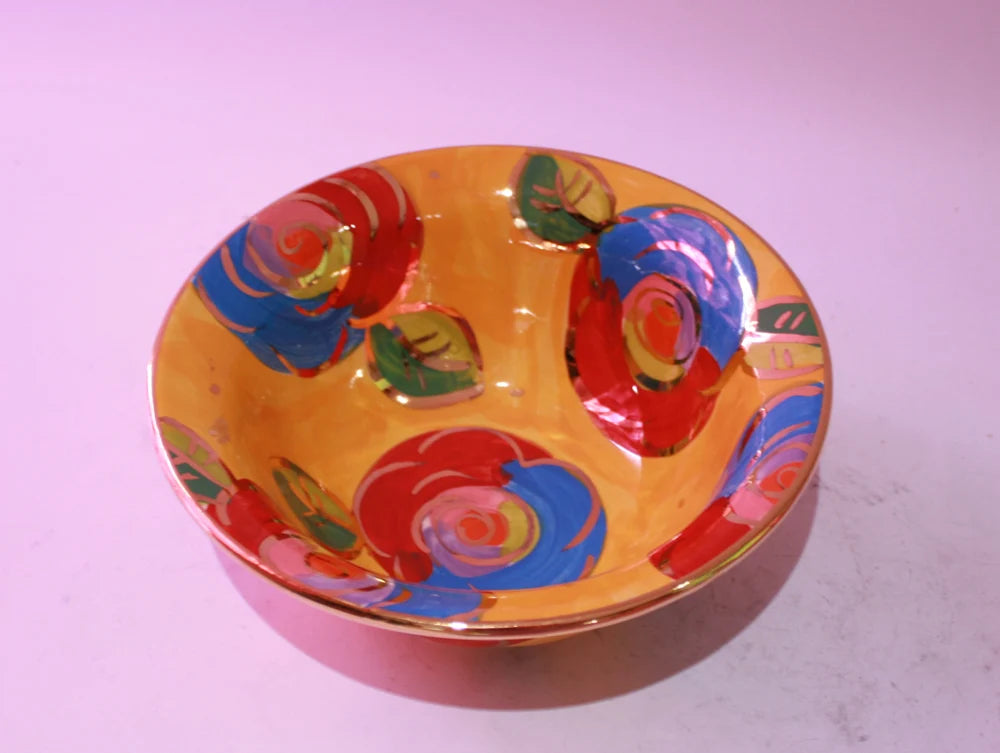 Cereal Bowl Gold New Rose Yellow